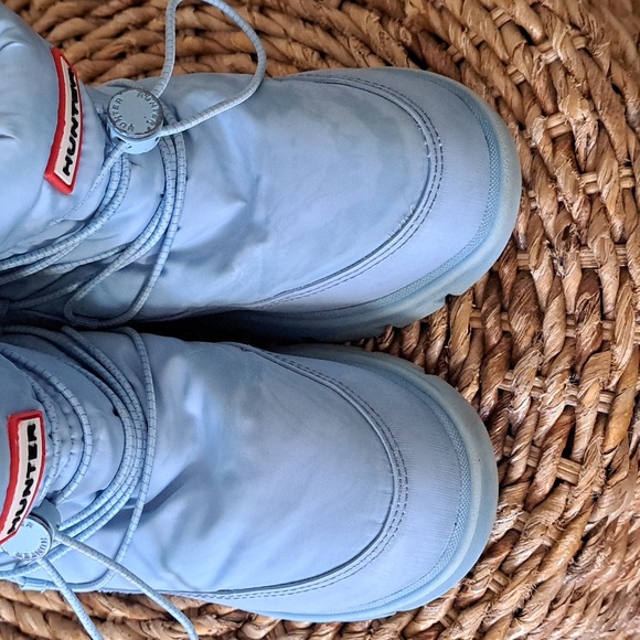 Hunter Unisex Youth Cozy Light Blue Nylon Winter/Snow Ankle Boots G3/B2 - Picture 8 of 10